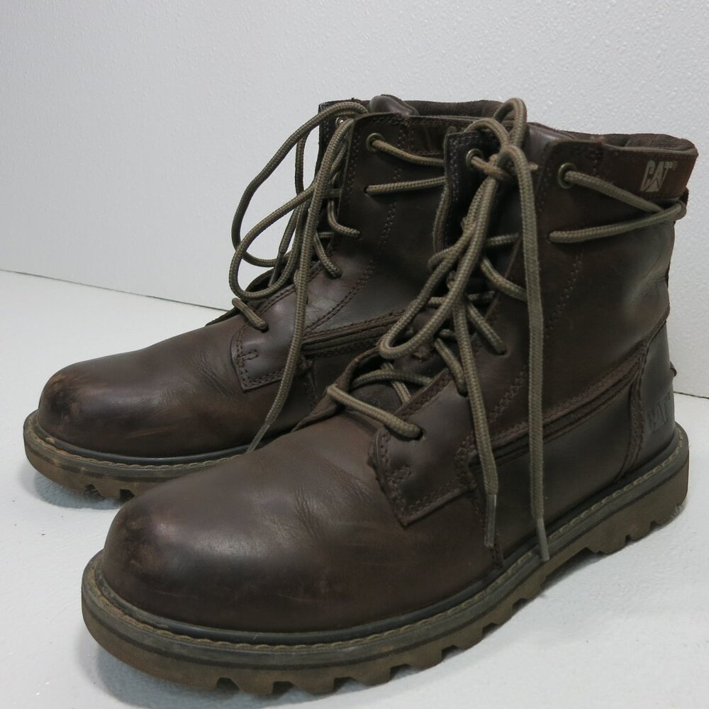 Caterpillar Cat Oil Tanned Leather Soft Toe Comfortable Work Boots Mens sz 8
